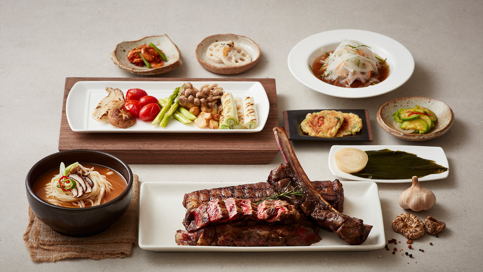 양념갈비와 된장칼국수
